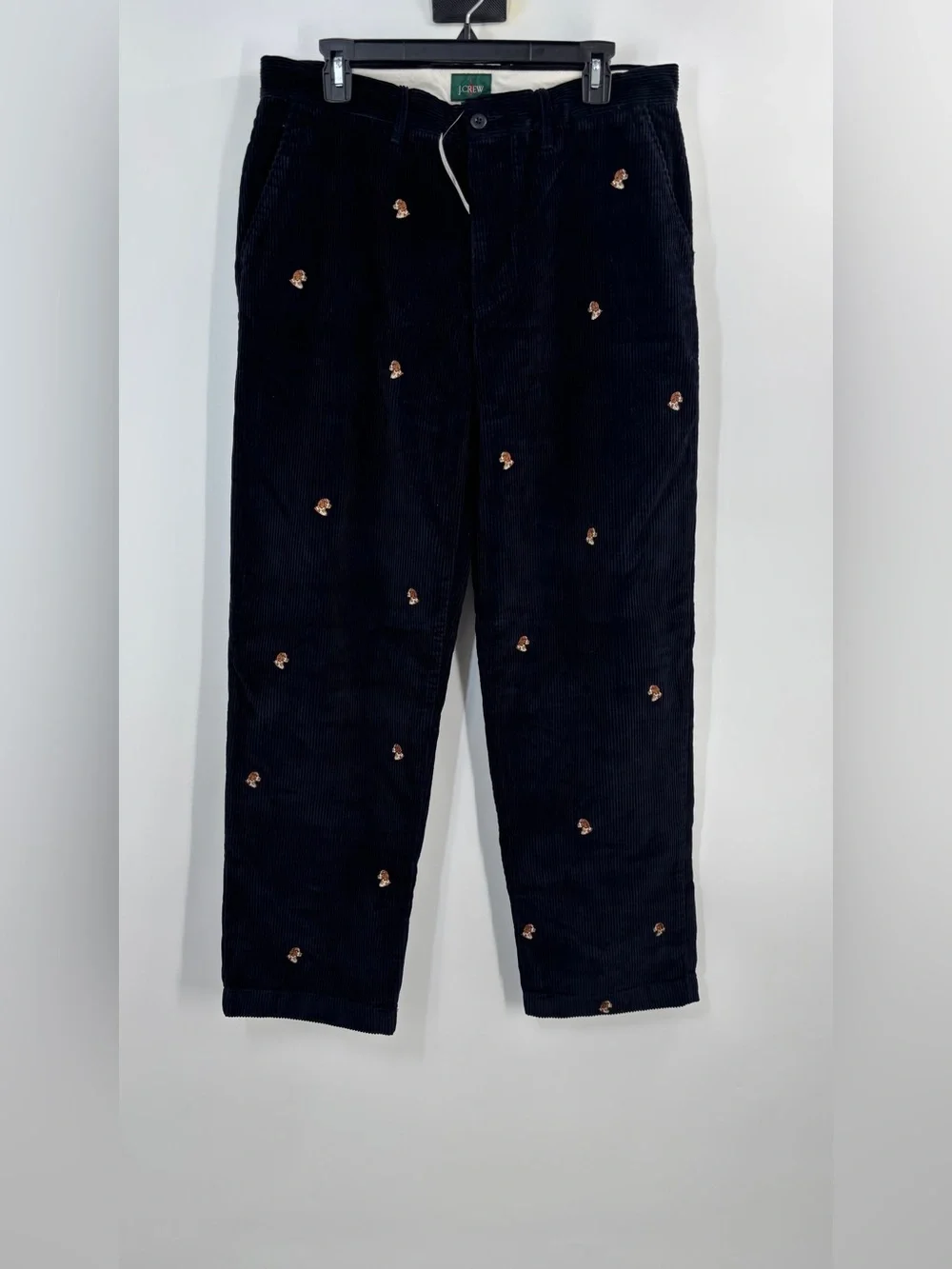 J.Crew Classic-fit 8-wale corduroy pant with dog embroidery 33/32